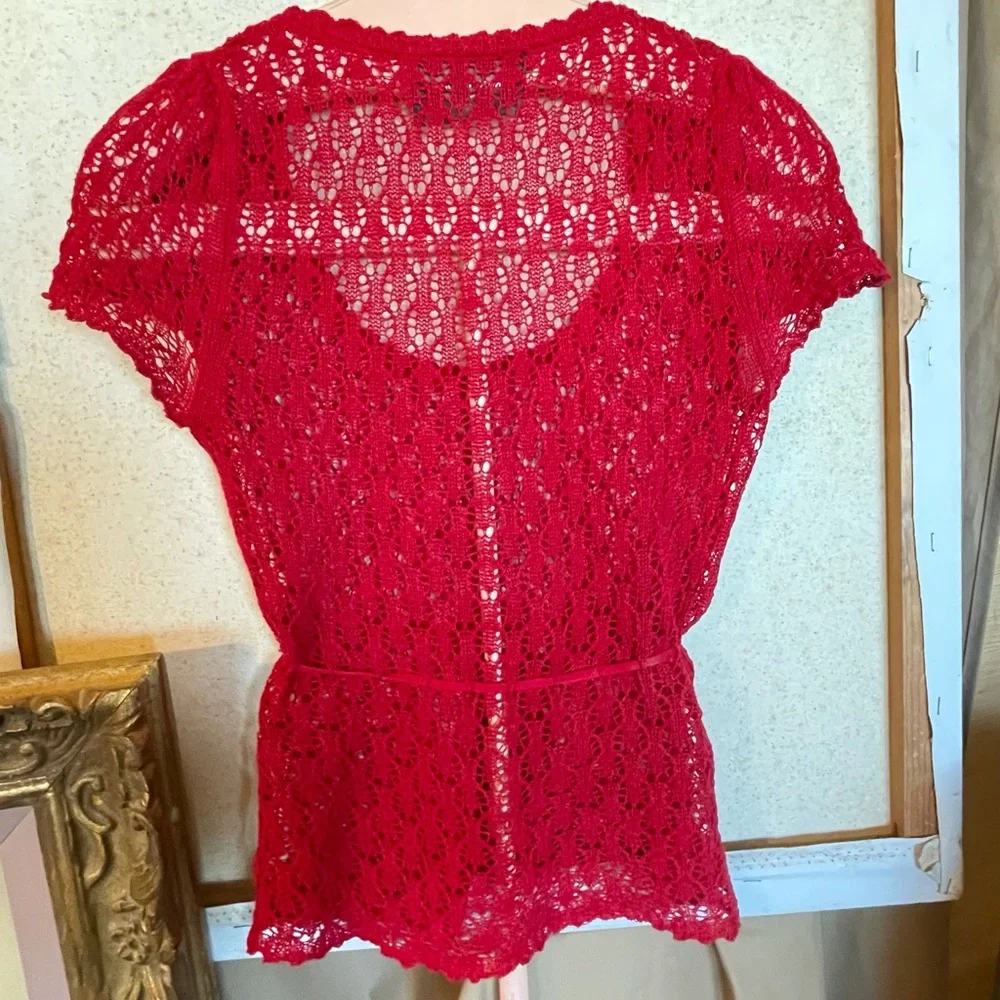 Reformation Red Crochet/Knit Top - Picture 5 of 5